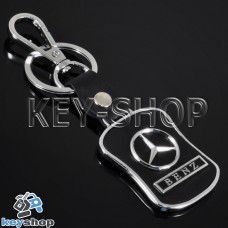 Металлический брелок с кожаными вставками для авто ключей Mercedes (Мерседес)