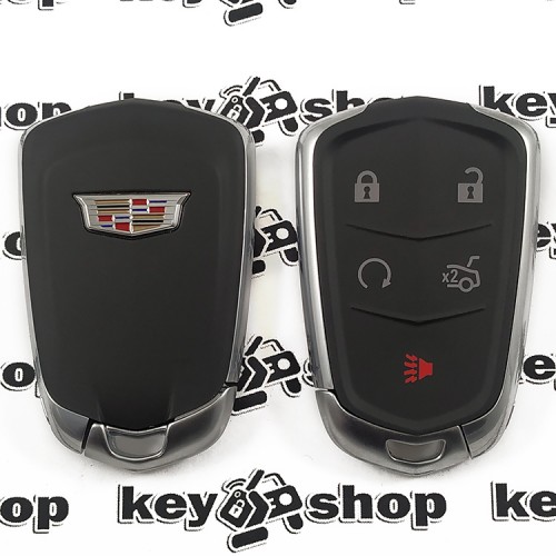    Оригинальный смарт ключ Кадиллак (Cadillac) 5 кнопок, id46 (PCF7941E) HITAG2 / 433 Mhz 