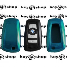 Чехол (голубой, пластиковый) для смарт ключа BMW (БМВ)