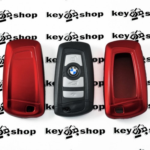 Чехол (красный, пластиковый) для смарт ключа BMW (БМВ)