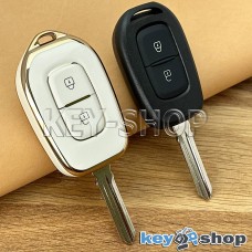 Полиуритановый чехол (белый) для ключа RENAULT (Рено), Logan, Duster, Dokker  
