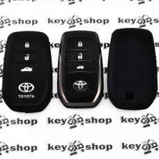  Чехол (черный, силиконовый) для смарт ключа Toyota (Тойота), 3 кнопки