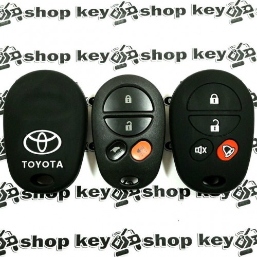 Чехол (черный, силиконовый) для пульта Toyota (Тойота) 4 кнопки
