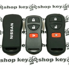 Чехол (черный, силиконовый) для пульта Nissan (Ниссан) 3 кнопки