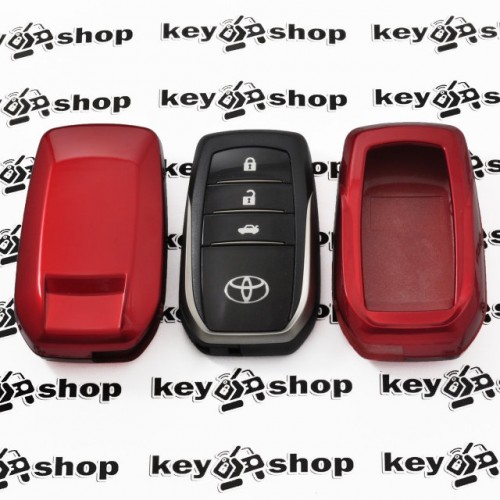 Чехол (красный, пластиковый) для смарт ключа Toyota (Тойота)