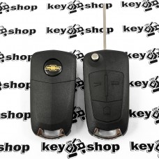 Выкидной ключ для Chevrolet Captiva 2010 - 2012гг (Шевроле Каптива) 3 кнопки, ID46 / 433 MHZ, лезвие DWO5