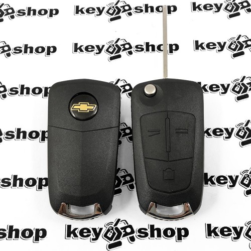 Выкидной ключ для Chevrolet Captiva 2010 - 2012гг (Шевроле Каптива) 3 кнопки, ID46 / 433 MHZ, лезвие DWO5