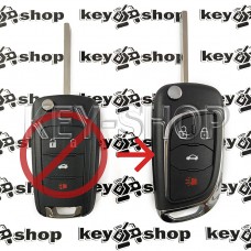 Корпус выкидного ключа Chevrolet (Шевролет) 3 + 1 кнопки (Под переделку)