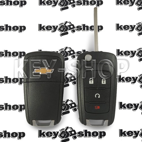   Корпус выкидного ключа для Chevrolet Cruze, Camaro, Corvette (Шевролет Круз, Камаро, Корвет) 3 + 1 к​нопки