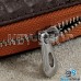 Ключница карманная (кожаная, коричневая, с тиснением, на молнии, с карабином, с кольцом) логотип авто Chevrolet (Шевроле)