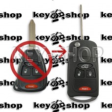 Корпус выкидного ключа для Chrysler (Крайслер) 3 кнопки + 1 (panic) под переделку