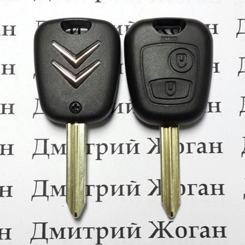 Авто ключ для Citroen (Ситроен) 2 кнопки, с чипом ID46, PCF 7961, 433Mhz, лезвие SX9