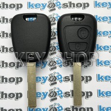 Корпус ключа для Citroen С1, С2, С3 (Ситроен) 2 - кнопки, лезвие VA2  (без логотипа)