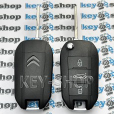 Выкидной ключ для Citroen (Ситроен) ― 3 кнопки с чипом ID4A/433Mhz ,с лезвием HU83T