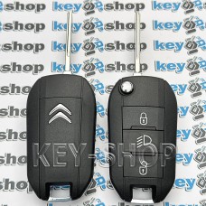 Выкидной ключ для Citroen (Ситроен) ― 3 кнопки с чипом ID4A/433Mhz ,с лезвием HU83T
