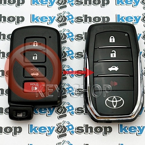 Корпус смарт ключа Toyota (Тойота) 3+1 кнопки (под переделку)