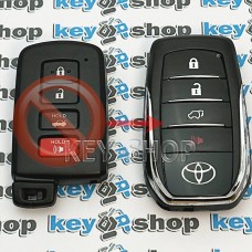 Корпус смарт ключа Toyota (Тойота) 3+1 кнопки (под переделку)