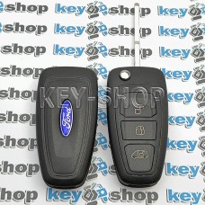   Корпус выкидного ключа для FORD (Форд), Ford Transit, Ford Transit Connect, 3 кнопки, лезвие HU101