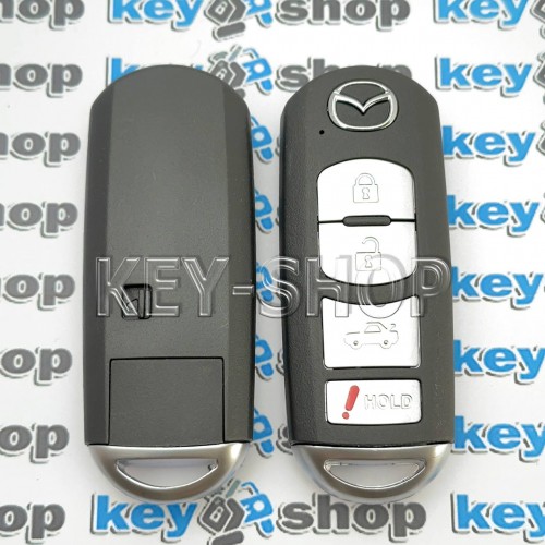     Корпус смарт ключа Mazda (Мазда) 3 кнопки + 1 (hold), (с лезвием)
