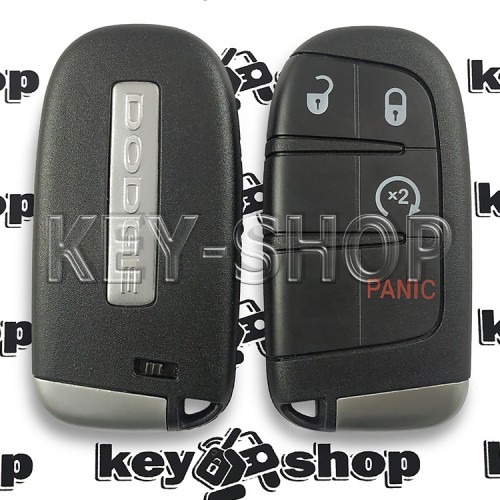 Корпус смарт ключа Dodge (Додж) 3 + 1 кнопки (с логотипом)