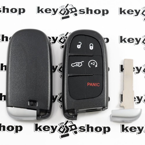  Корпус смарт ключа для Dodge (Додже) 4 + 1 кнопки, с лезвием SIP 22