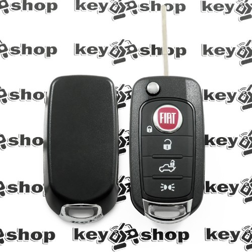 Выкидной ключ Fiat (Фиат) 4 кнопки, с чипом ID48 MQB, 433MHZ