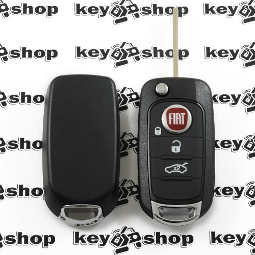 Выкидной ключ Fiat (Фиат) 3 кнопки, с чипом ID48 MQB, 433MHZ