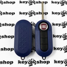 Корпус выкидного ключа для Fiat (Фиат) 3 - кнопки (синий) с лезвием SIP22