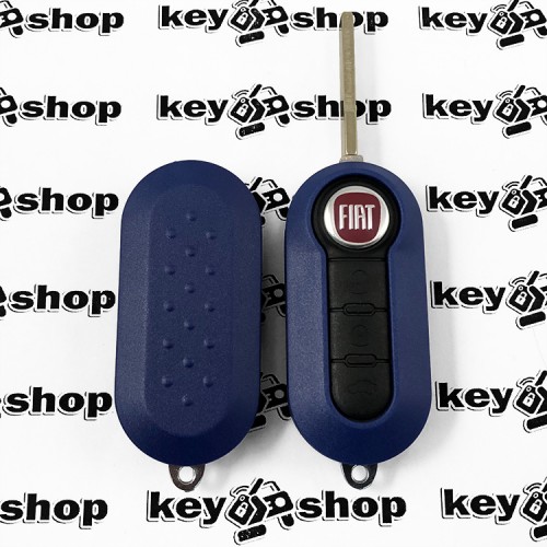Корпус выкидного ключа для Fiat (Фиат) 3 - кнопки (синий) с лезвием SIP22