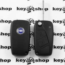      Корпус выкидного ключа для FIAT Bravo, Doblo, Dukato, Scudo, Fiorino (Фиат Браво, Добло, Дукато, Скудо, Фиорино) 2 - кнопки (1 глухая), с лезвием SIP22, крепление батареи сбоку