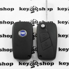   Корпус выкидного ключа для FIAT Bravo, Doblo, Dukato, Scudo, Fiorino (Фиат Браво, Добло, Дукато, Скудо, Фиорино) 2 - кнопки, с лезвием SIP22, крепление батареи сбоку