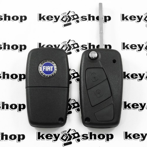    Корпус выкидного ключа для FIAT (Фиат) 2 - кнопки, (1 глухая), с лезвием SIP22, крепление батареи сзади 
