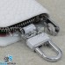Ключница карманная (белая, "змеиная кожа", на молнии, с карабином, с кольцом), логотип Fiat (Фиат)
