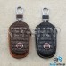 Ключница карманная (кожаная, черная, с тиснением, на молнии, с карабином, с кольцом), логотип Fiat (Фиат)