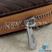 Ключница карманная (кожаная, коричневая, с тиснением, на молнии, с карабином, с кольцом), логотип Fiat (Фиат)