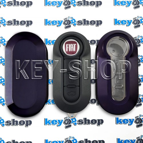 Чехол для выкидного ключа Fiat (Фиат), Jumper, Relay, Nemo, 3 кнопки, полиуретановый