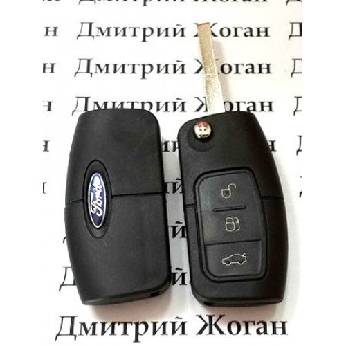 Выкидной ключ для FORD (Форд) заготовка, 3 - кнопки, Чип 4D63, 433 MHz, лезвие HU101
