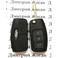 Выкидной ключ для FORD (Форд) заготовка, 3 - кнопки, Чип 4D63, 433 MHz. Лезвие FO21
