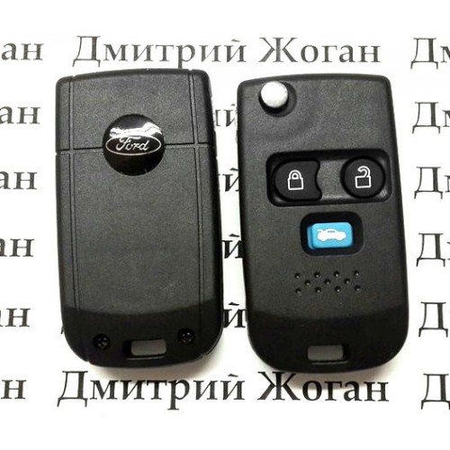 Корпус выкидного ключа для Ford (Форд) под переделку, 3 - кнопки. Лезвие на выбор