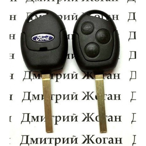 Корпус ключа для Ford (Форд) Focus, Fiesta, 3 - кнопки, лезвие HU101