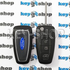   Выкидной ключ FORD Transit Custom 2012+ (Форд Транзит Кастом) Ford Transit MK8 2014-2016 (Форд Транзит МК8) 3 кнопки, ASK ID63, 80bit chip, 433.92MHz