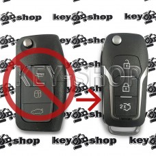  Корпус выкидного ключа FORD (Форд) 3 кнопки, лезвие HU100 (под переделку)
