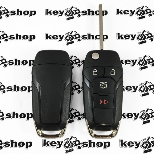     Корпус выкидного авто ключа для Ford Fusion (Форд Фьюжн) 3+1 кнопки, лезвие HU101