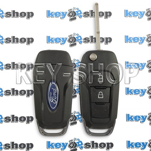 Корпус выкидного ключ для FORD  F150 , Ranger  (Форд) 2 ― кнопки , лезвие HU101(с лого)