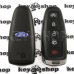 Корпус смарт ключа для FORD Focus  (Форд Фокус) Edge, 4+1 кнопка (с логотипом)