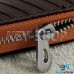 Ключница карманная (кожаная, коричневая, с тиснением, на молнии, с карабином, с кольцом), логотип авто Ford (Форд)