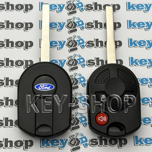 Ключ для Ford (Форд), 3 кнопки, с чипом 4D63 (80bit) / (315 mhz), с лезвием HU101