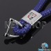 Кожаный плетеный (синий) брелок для авто ключей Roewe (Роеве)