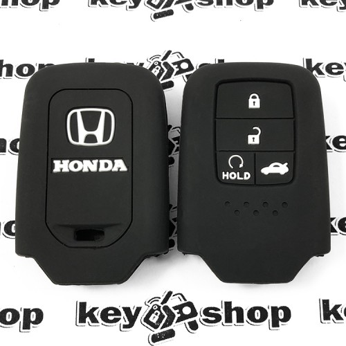    Чехол (черный, силиконовый) для смарт ключа Honda (Хонда) 4 кнопки