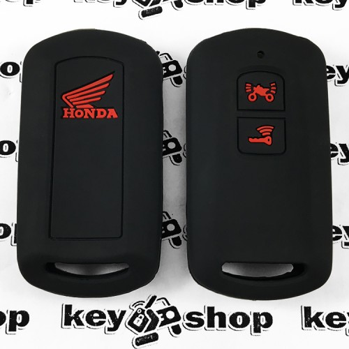 Чехол (черный, силиконовый) для мото ключа Honda (Хонда) 2 кнопки